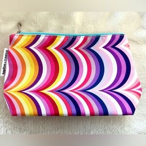 CLINIQUE Collab Bright Colorful  Patterned Women's Makeup Cosmetic Bag NWOT